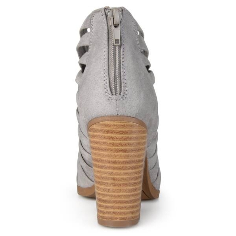 🔴SALE! Journee Collection Grey Faux Suede Selena Strappy Ankle Booties Size 10 - Picture 4 of 14